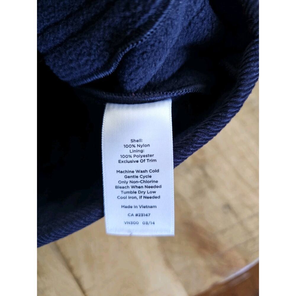 TALBOTS Navy Quilted Mid Length Barn Jacket Size L Equestrian Preppy - Picture 9 of 10